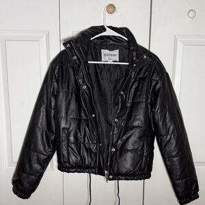 Robert Talbott Glossy Black Puffer Coat